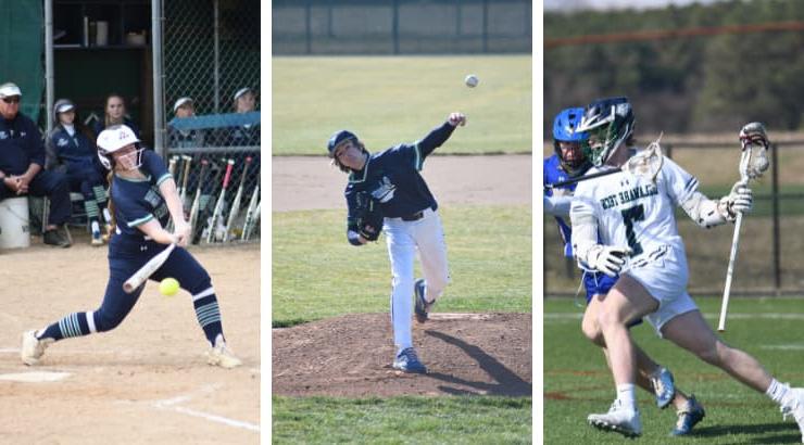 Conor Christie, men's lacrosse; Zach Hart, baseball; and Macey Myers, softball.